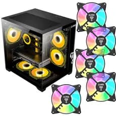 Gabinete Gamer Grodd Night CLANM com 5 Fans RGB para PC Gamer