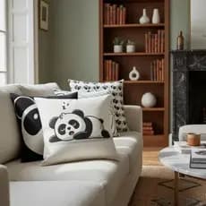 Kit 04 Capas De Almofada 42x42 De Luxo Estampa Panda
