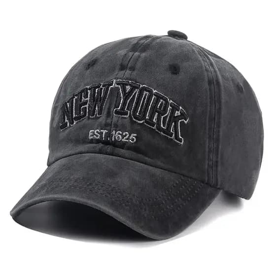 Boné Aba Curva Old Desbotado Envelhecido New York Preto Azul Escuro Diversas Cores