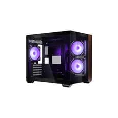 Gabinete Cooler Master Elite 481 Wood Preto Vidro Panoramico 3 Fans Argb  |  E481-khnn-s00