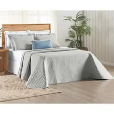 Cobre Leito Casal Box Padrão Percale Bordado Colcha Lisa Verity 3 Peças