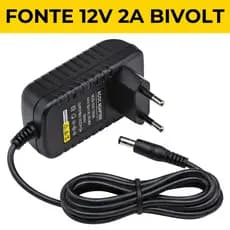 Fonte Estabilizada 12V 2A Bivolt Para Fita Led Câmera Cftv