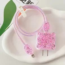 Protetor de cabo de celular Caixa Para IPhone 20w/18w Tampa Do Carregador Cabo Mola Linha Protetora De Dados Cordão Barbie laços coração e diversos modelos