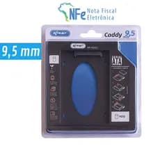 Adaptador Caddy 9,5mm para HD e SSD Sata Case Gaveta DVD Notebook