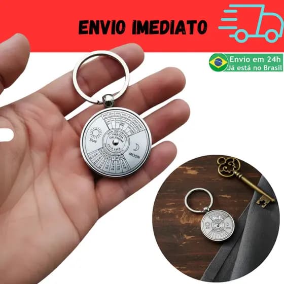 Chaveiro Luxo Giratório Calendário Calcula Data 50 Anos Perpetuo Exclusivo