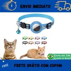 Coleira Pet Gato Cachorro Gps Airtag Apple Placa Identificação Anti-Perda Com Acessórios Sino
