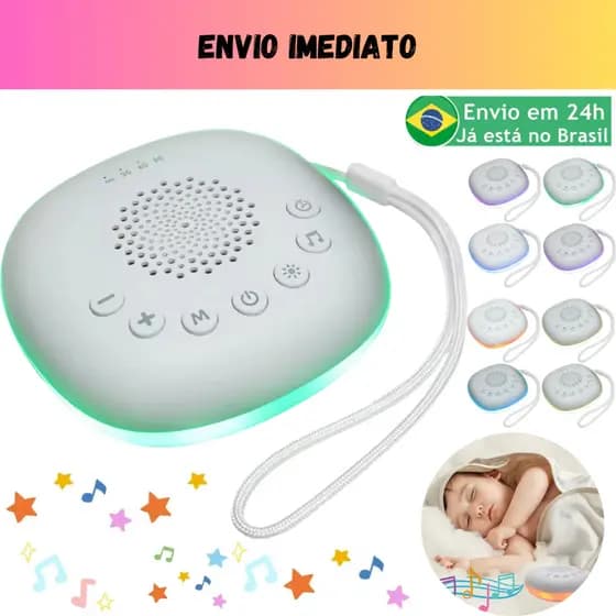 Aparelho de Som Ruído Branco Ninar Útero Relaxante Portátil para Bebê Sono Tranquilo e Relaxante