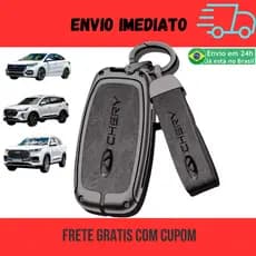 Capa Chave Luxo Presença Chaveiro Chery Arrizo Tiggo 7 8 Presença Proteção Metal