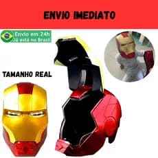 Capacete Cosplay 1.1 Iron Man Luz Led Homem De Ferro com luzes no Olhos Exclusivo Nf