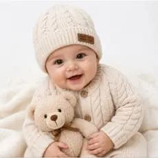 Touca Gorro  Bebê Infantil Com Pom Pom Menina Lindo 1 a 3 anos Tamanho Unico Knit