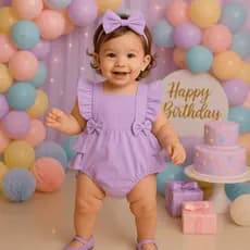 Romper Liso Lilas Body Roupa Bebê Menina Festa Fantasia Macacão Festa Mesversário Temático