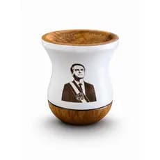 Cuia Chimarrão Bolsonaro Patriota Conservador Direita Premium Madeira Imbuia Presente Gaúcho Tereré