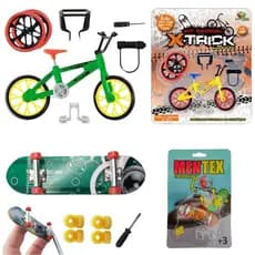 Bike de dedo bicicleta miniatura com quadro de ferro e skate dedo com acessórios