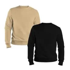 kit 2 Blusa De Frioi Moletom Liso Gola Redonda Careca Sem Bolso 100% Algodão