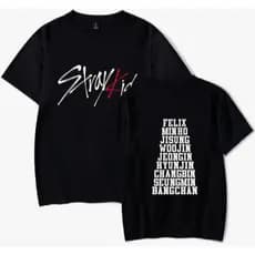 Camiseta camisa Stray Kids Kpop Membros  Adulto/Infantil Lançamento Camiseta Em Algodao