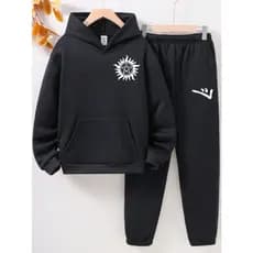 Conjunto Sobrenatural Supernatural Winchesters Dean Sam Moletom Calça e Blusa de frio Canguru Unissex Masculino Feminino