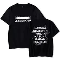Camiseta camiseta  LE SSERAFIM Easy Merch Adulto/Infantil Lançamento Camiseta Em Algodao
