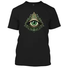 Camiseta camisa masculina 100% algodão estampada olho que tudo ve verde