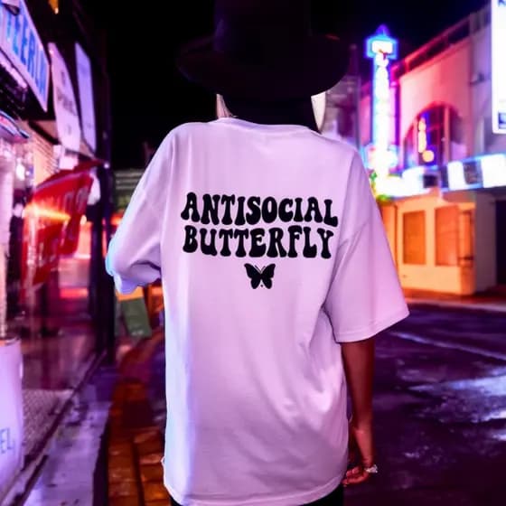 Camiseta Oversized Feminino Streetwear Camisa Feminina Estilosa 100% Algodão Antisocial camiseta