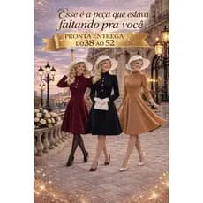 Vestido Moda Evangélica Midi Acinturado Luxo Estilo Sobretudo Social Casual Têndencia em París Plus Size  Social