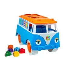 Kombi Brinquedo Educativo Menino - Para o Desenvolvimento Pedagógico Infantil - Com 6 peças de Encaixar - Certificado Inmetro - Fabricante Kendy Brinquedos - Modelo Kombica Gugu