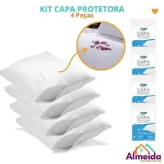 Kit 4 Capas De Travesseiro Resistente a Líquidos 200 Fios Nap Home Antiácaro