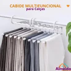 Cabide Organizador Multifuncional Aço Inox Para Calças 5 Peças