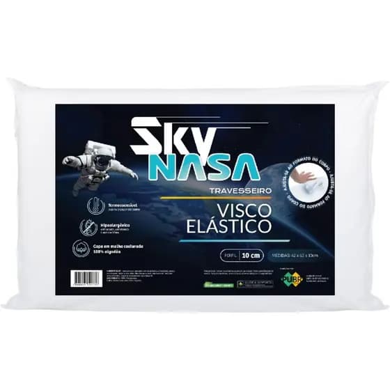 Travesseiro Nasa Original SkyNasa Toque Macio Hipoalergênico