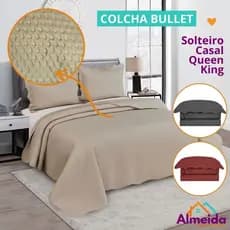 Colcha Bullet Solteiro Casal Queen King Camesa Dupla Face Macia Elegante