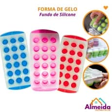 Forma de Gelo Retangular com Fundo em Silicone