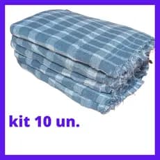 Kit 10un. Pano De Chão Grande  Xadrez Duplo  100% Alagodão 40X60