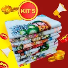 Novo Pano de Pia Premium 100% algodão 30x38 com kit 5 estampado