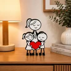 Mãe e Filhos  Escultura Decorativa   Enfeite  Moderno Minimalista - Presente Afetivo Família