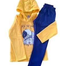 Conjunto Infantil Masculino Inverno - Blusa com Touca + Calça - 100% Algodão - Conjunto Frio Menino