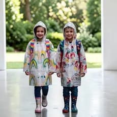 Capa De Chuva Infantil Impermeável C/Capuz Criança Estampada