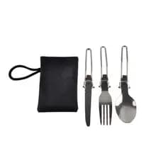 Kit Talheres Dobravel para Camping ou trabalho Sustentável