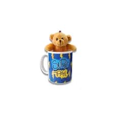 Caneca de Plástico Dia dos Pais 350ml + Ursinho de Pelúcia Chaveiro | Presente para Pai