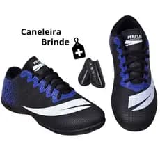 Chuteira Futsal Quadra Original Adulto / Infantil Colada e Costurada com CANELEIRA Brinde