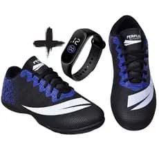 Chuteira Futsal Quadra Original Adulto / Infantil Colada e Costurada com RELOGIO