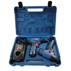 Combo de Parafusadeira Impacto e Furadeira Parafusadeira DongCheng 12V Bivolt Com Maleta DCKIT01