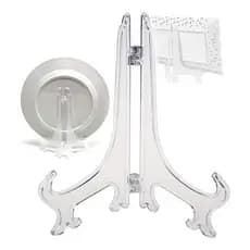 Kit 10 Suportes Para Pratos E Azulejos Quadros 13cm/17,5cm/22cm Acrílico Transparente