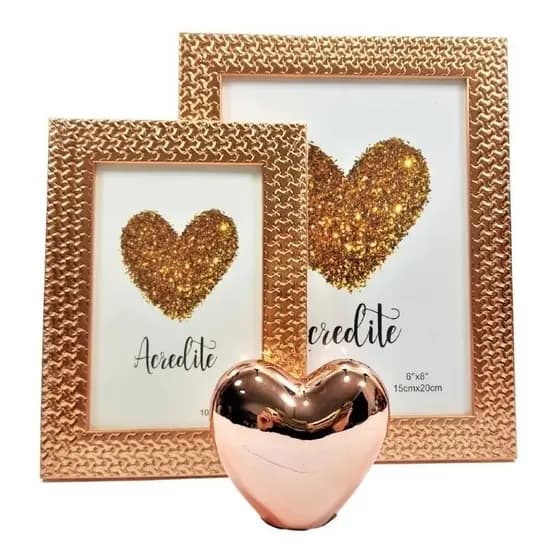 10x Porta Retrato 10x15 Moldura Dourado/Prateado De Mesa Luxe Decoração