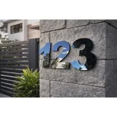 Kit Números em Acrílico Espelhado 12cm Para Casa Parede Identificação Residência