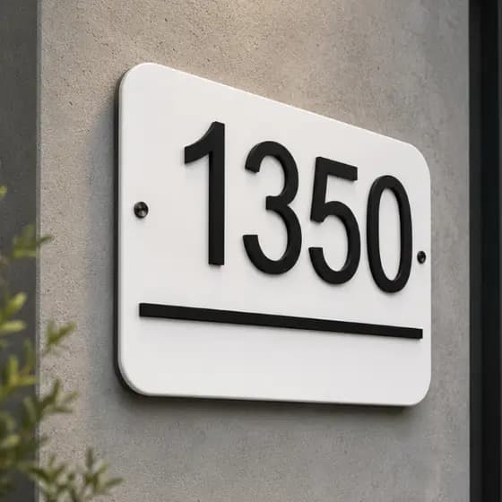 Placa Branca De Endereço Números Residenciais Para Casas