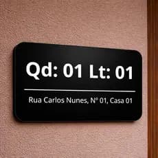 Placa de Endereço Quadra Lote Numero Rua Acrílico 20x30