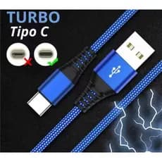 Cabo Turbo USB-C Inova 2 Metros Nylon Trançado Turbo Anti-Quebra Reforçado
