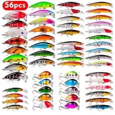 kit 56 isca artificial pesca tamanho diversos tucunaré