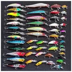 kit 52 iscas artificiais pesca 9,3cm a 2,8cm tucunaré dourado traíra