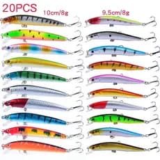 kit com 20 iscas artificiais para pesca