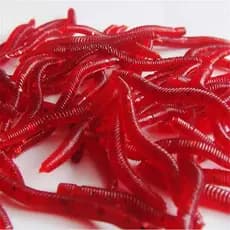 isca artificial minhoca silicone vermelha